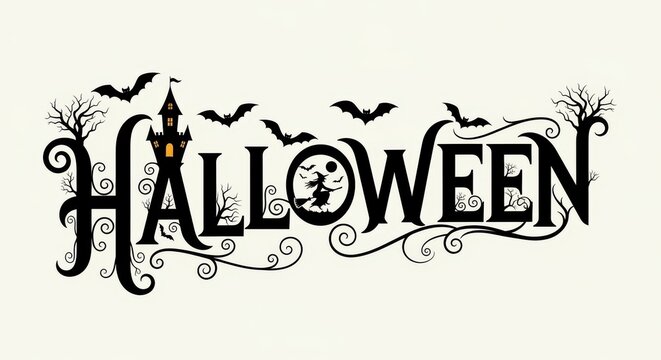 Halloween isolated on white background - Powered by Adobe