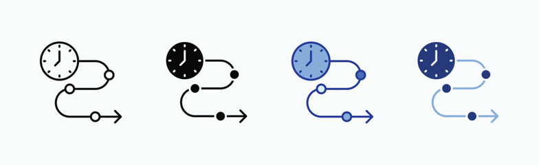 Timeline icon sheet multiple style collection isolated vector