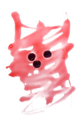 Cherry juice splash with three berries - molecular plating with biological echoes