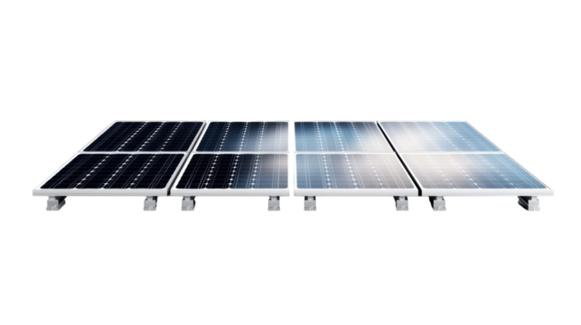 Solar Panels on Transparent Background