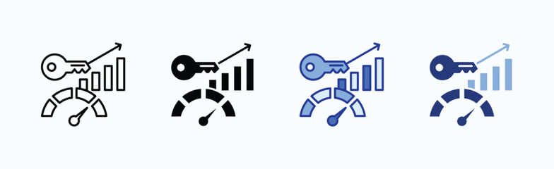 KPI icon sheet multiple style collection isolated vector
