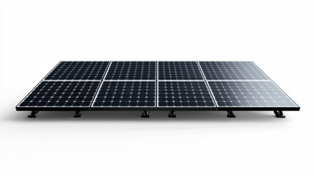 Solar panels on transparent background