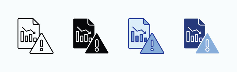 Risk icon sheet multiple style collection isolated vector