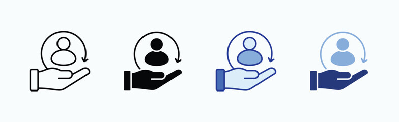 Client icon sheet multiple style collection isolated vector