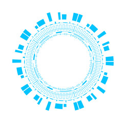 Intricate futuristic circle with abstract geometric shapes, perfect for modern design and tech themes.