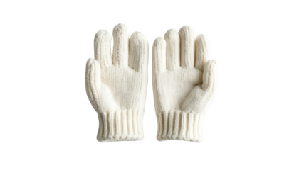 Cream gloves, palms facing, fingers extended. Black backdrop