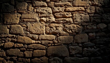 Old brick wall surface with deep shadows and highlights