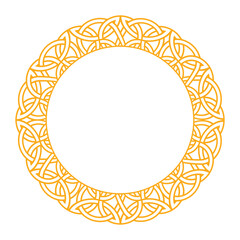 Ornate circular frame with celtic and nordic motifs, ideal for creative designs and decorative use.