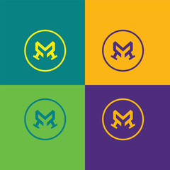 Letter M unique logo design