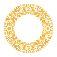 Detailed celtic knotwork frame depicting viking and nordic influences, perfect for decorative purposes.