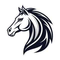 Horse head mascot, Elegant horse logo icons. Royal stallion symbol design. Equine stables sign. Equestrian brand emblems. Vector illustration.	