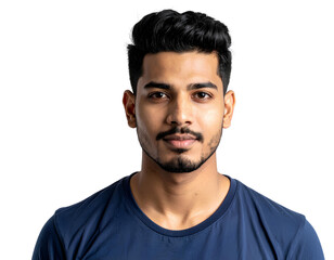 Obraz premium Portrait of young handsome Asian man isolated on transparent background.