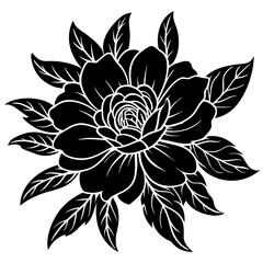 Elegant watercolor style floral illustration featuring delicate silhouettes of blooming flowers and leaves perfect for decorative designs and artistic projects