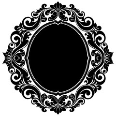 Elegant vintage ornamental frame collection featuring intricate decorative borders and flourishes silhouette style