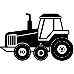 Flat vector illustration of an aerodrome tractor a ground vehicle used at airports for towing aircraft presented in a clean silhouette style