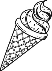 Ice cream logo clipart set. Colorful cone ice cream icon clip art in pictogram style vector illustration color pastel sweet dessert collection.	