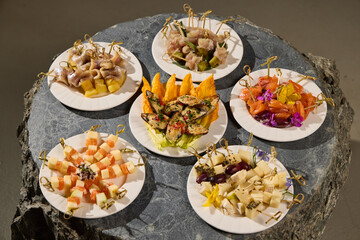 Gourmet appetizers can be artfully arranged to elevate the presentation at any event or gathering