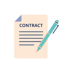 Contract document with a pen