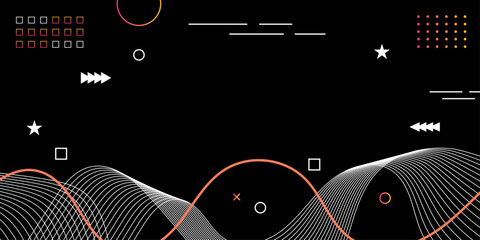 Obraz premium Gradient wave shape background premium vector.