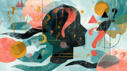 Illustration showing mental overload as overfilled plate of thoughts and ideas.