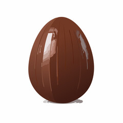 Oeuf de Pâques au chocolat, isolé sur fond blanc
