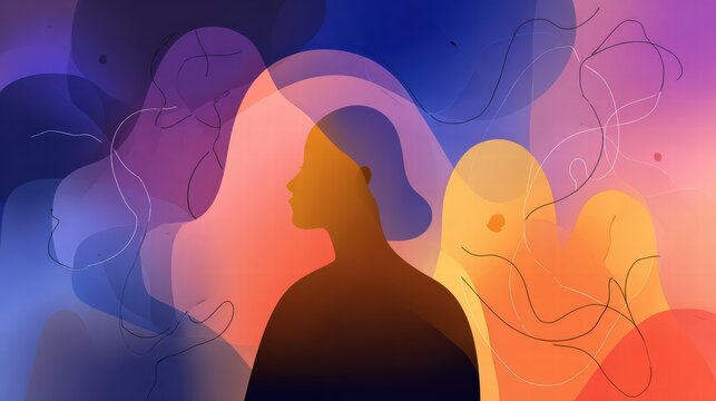 Illustration showing mental overload as overfilled plate of thoughts and ideas.