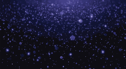 Fototapeta premium Abstract background of glowing blue particles in a dark, cosmic-like environment