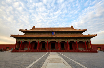 Hall of Preserving Harmony ancient architectural scenery in the Forbidden City, Beijing, China