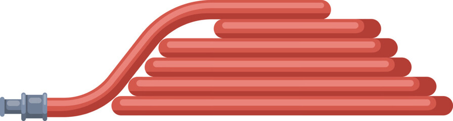 Fototapeta na wymiar Rolled red fire hose for emergency safety equipment