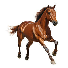 Obraz premium Beautiful Brown Horse Galloping Dynamic Movement