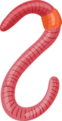 Fototapeta na wymiar Earthworm wiggling, featuring its segmented body and clitellum