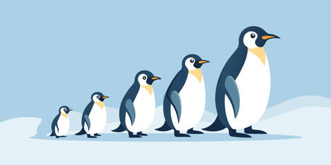 Obraz premium Charming penguin illustration with vibrant colors and classic typography for various design applications