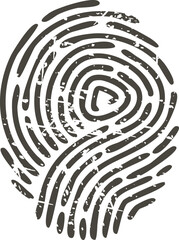 Distressed fingerprint graphic representing identity and security