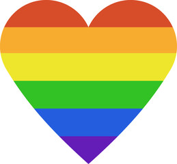 Rainbow heart symbolizing LGBTQ plus pride and love