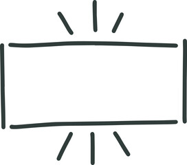 Hand drawing sparkling rectangular banner frame design