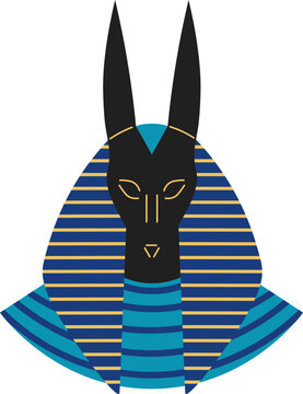 Anubis Egyptian god of afterlife and mummification illustration