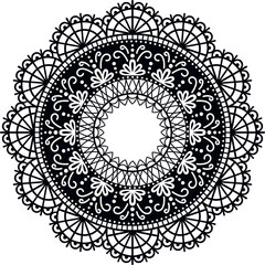 Mandala intricate lace circular pattern drawing