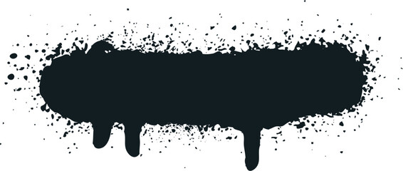 Black spray paint street art grunge drip banner © WinWin