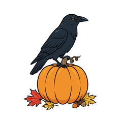 Crow on Pumpkin