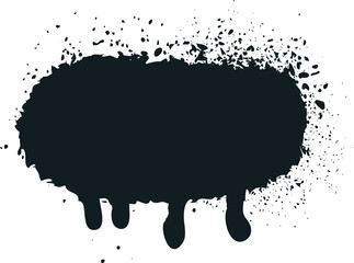 Black ink splash grunge splatter drip frame