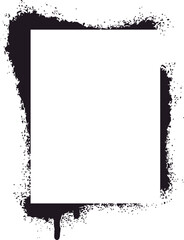 Black grunge ink border frame with splash effect