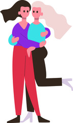 Women couple embracing showing love and support
