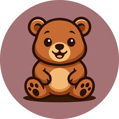 cute mascot baby brown bear.eps