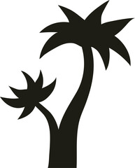 Palm trees silhouette minimalist design vector icon