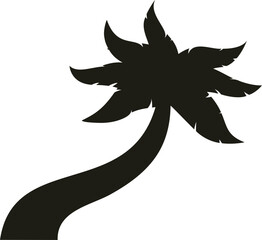 Palm tree silhouette representing tropical vacation and summer