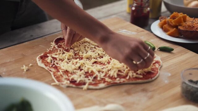women making the pizza