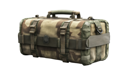 Camouflage tactical duffel bag with handles
