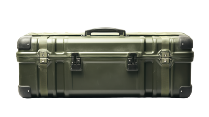 Military green hard-shell gear transport case
