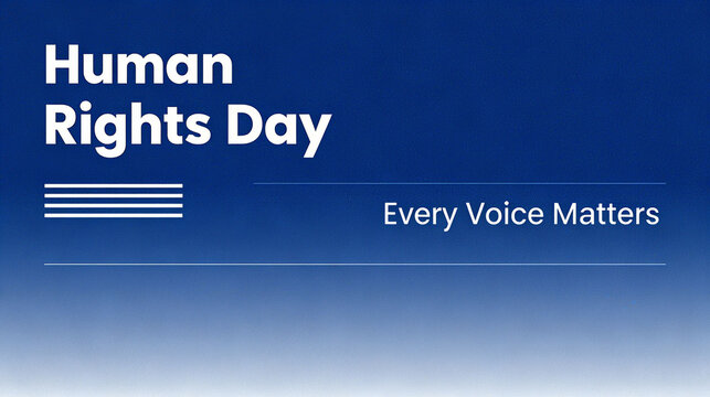 The combination of text and lines in the "Human Rights Day" scene represents the importance of each voice, expression of human rights, and attention to social rights.
