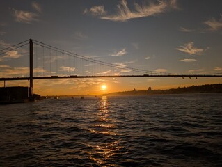 sunset over the river